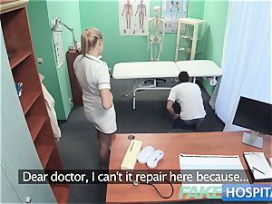 faux health center Hired handyman pops all over nurses arse