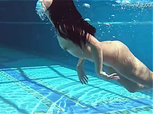 Jessica Lincoln puny tattooed Russian nubile in the pool
