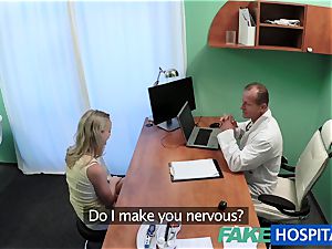 FakeHospital lovely light-haired patient gets cootchie examination